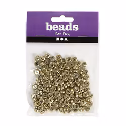 Bokstavspärlor 7 mm - guld (200 st)
