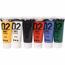 Akrylfärg set - matt (6 x 20 ml)