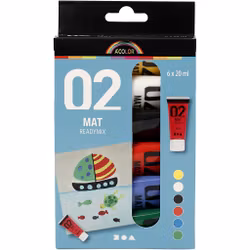 Akrylfärg set - Matt (6 x 20 ml)