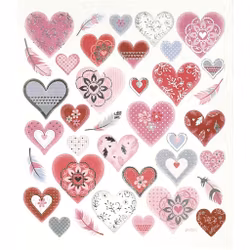 Stickers - Rosa hjärtan