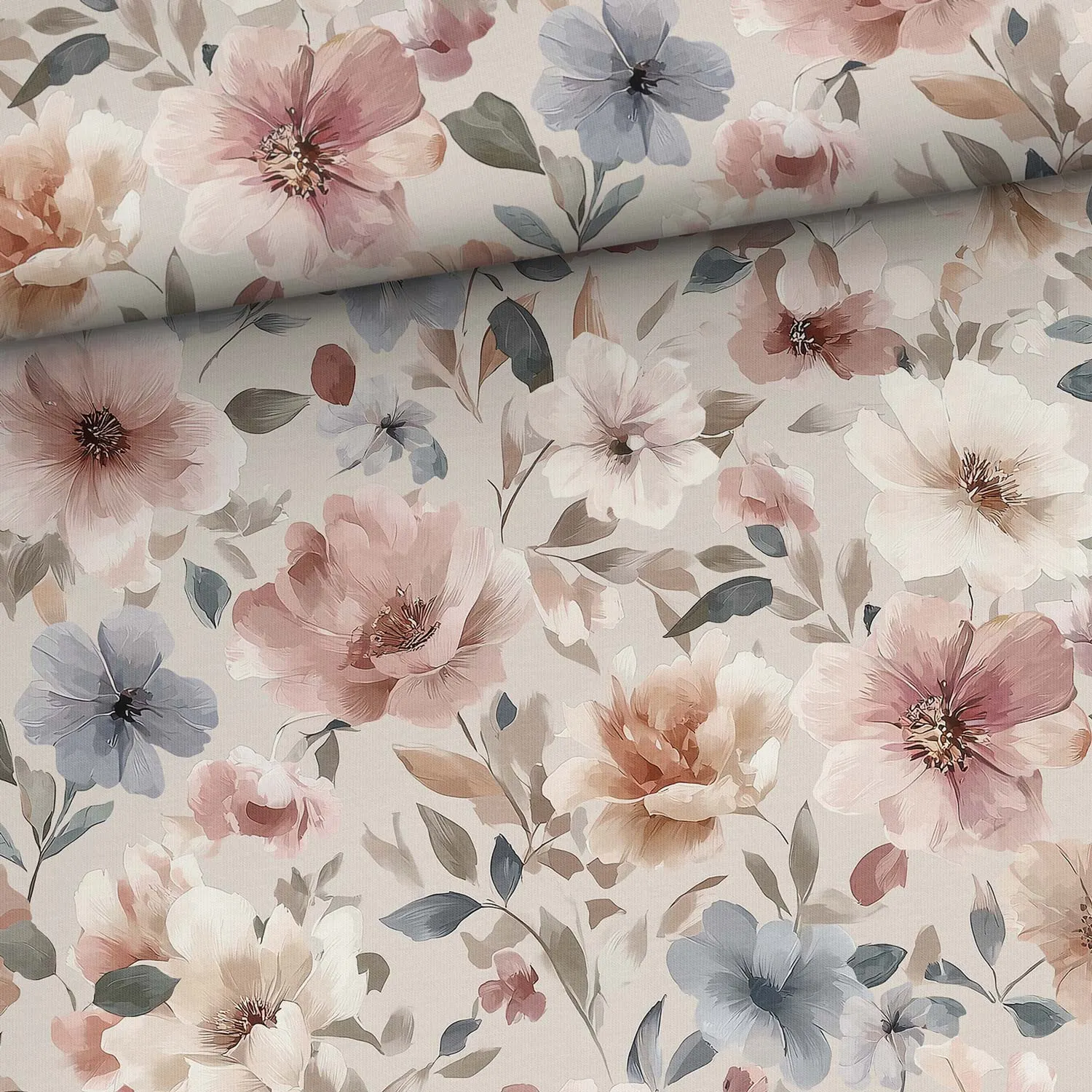 Joggingtyg Blommig harmoni - Happy Hobby – Köp tyger, Scrapbooking ...