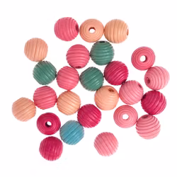 Träpärlor 15 mm - spiral (25 st)