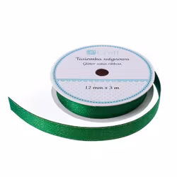 Glitterband 12 mm - grön (3 m)
