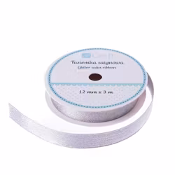 Glitterband 12 mm - silver (3 m)
