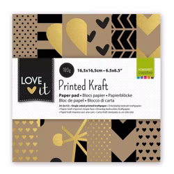 Papper 15 x 15 cm - Love it kraft (24 ark)