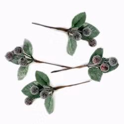 Kvistar med frostade bär - Vinröd (4 st)