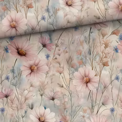 Bambuväv Rosa drömblommor