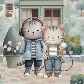 Joggingtyg - Kattstaden (40 x 50 cm)