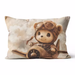 Bomullsväv Björn på äventyr (30 x 40 cm)