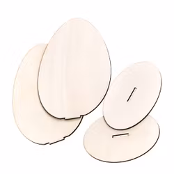 Ägg i trä - med fot (2 st)