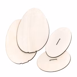 Ägg i trä - med fot (2 st)