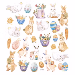 Stickers - Påskharar och kycklingar