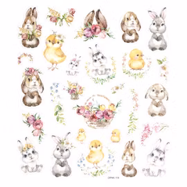 Stickers - Kaniner och blommor