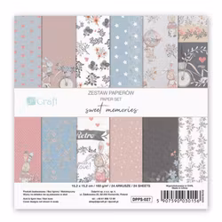 Papper 15 x 15 cm - Sweet memories (24 ark)