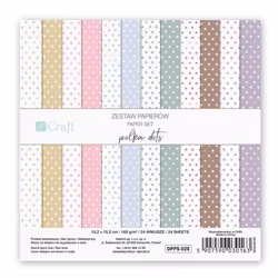 Papper 15 x 15 cm - Polka dots (24 ark)