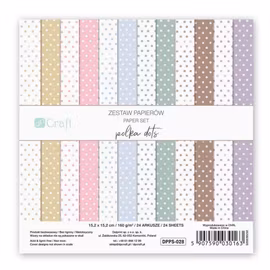 Papper 15 x 15 cm - Polka dots (24 ark)