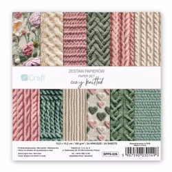 Papper 15 x 15 cm - Cozy knitted (24 ark)