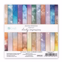 Papper 15 x 15 cm - Cloudy impressions (24 ark)