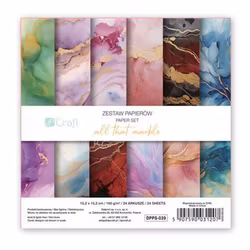 Papper 15 x 15 cm - All that marble (12 ark)