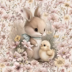 Joggingtyg - Kanin och kyckling (40 x 50 cm)