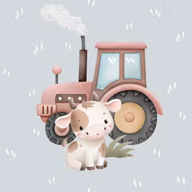 Joggingtyg - Lilla ko (40 x 50 cm)