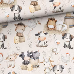 Bomullsväv Farmens djur