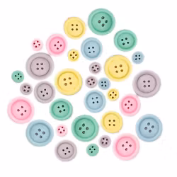Träknappar - Pastell (30 st)