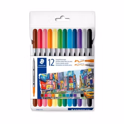 Staedtler dubbeländande fiberpennor - Standard (12 st)