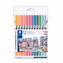 Staedtler dubbeländande fiberpennor - Pastell (12 st)