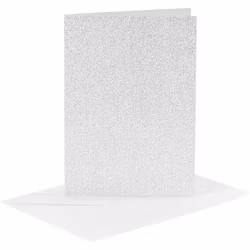 Kort och kuvert 10 x 15 cm -Silver glitter (4 set)