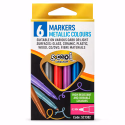 Metallic fiberpennor (6 st)