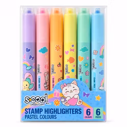 Highlighters med stämplar (6 st)