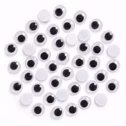 Rörliga ögon 12 mm - Svartvit (40 st)