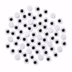 Rörliga ögon 7 mm - Svartvit (60 st)