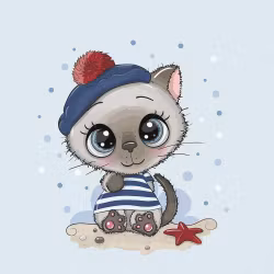 STUV - Joggingtyg Strandkatt (40 x 50 cm)