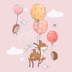 STUV - Joggingtyg Flygande djur rosa (40 x 50 cm)