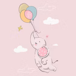 STUV - Joggingtyg Flygande elefant rosa (40 x 50 cm)