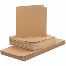 Kort och kuvert 15 x 15 cm - Natur (50 set)