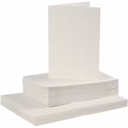 Kort och kuvert 10 x 15 cm - Råvit (50 set)
