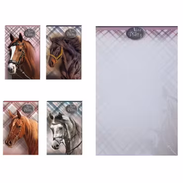 Anteckningsblock A6, 4-pack -  Hästar