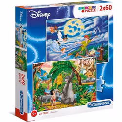 Pussel 2x60 Bitar - Peter Pan och Djungelboken