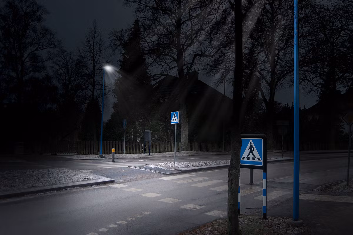 Belysningsstolpe Trafikblå Komposit 3-6 meter
