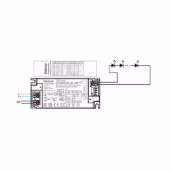 Helvar LED-driver LC43MN22-DA-300-1050, DALI-2 + PUSH-dim