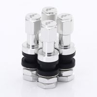 SET OF ALUMINUM AIR VALVES JR V2 - SILVER + LOGO