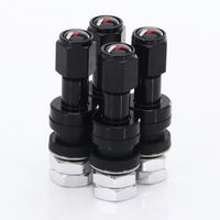 SET OF ALUMINUM AIR VALVES JR V2 - BLACK + LOGO