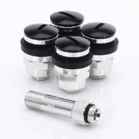 SET OF FLAT ALUMINUM AIR VALVES JR V1 - BLACK