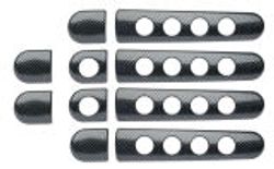 Octavia II - dørhåndtaksdeksel 10 stk. sett - hulldesign - CARBON