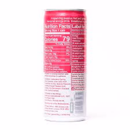 1 x Passion Fruit & Lychee Natural Energy Drink 250ml - sukker
