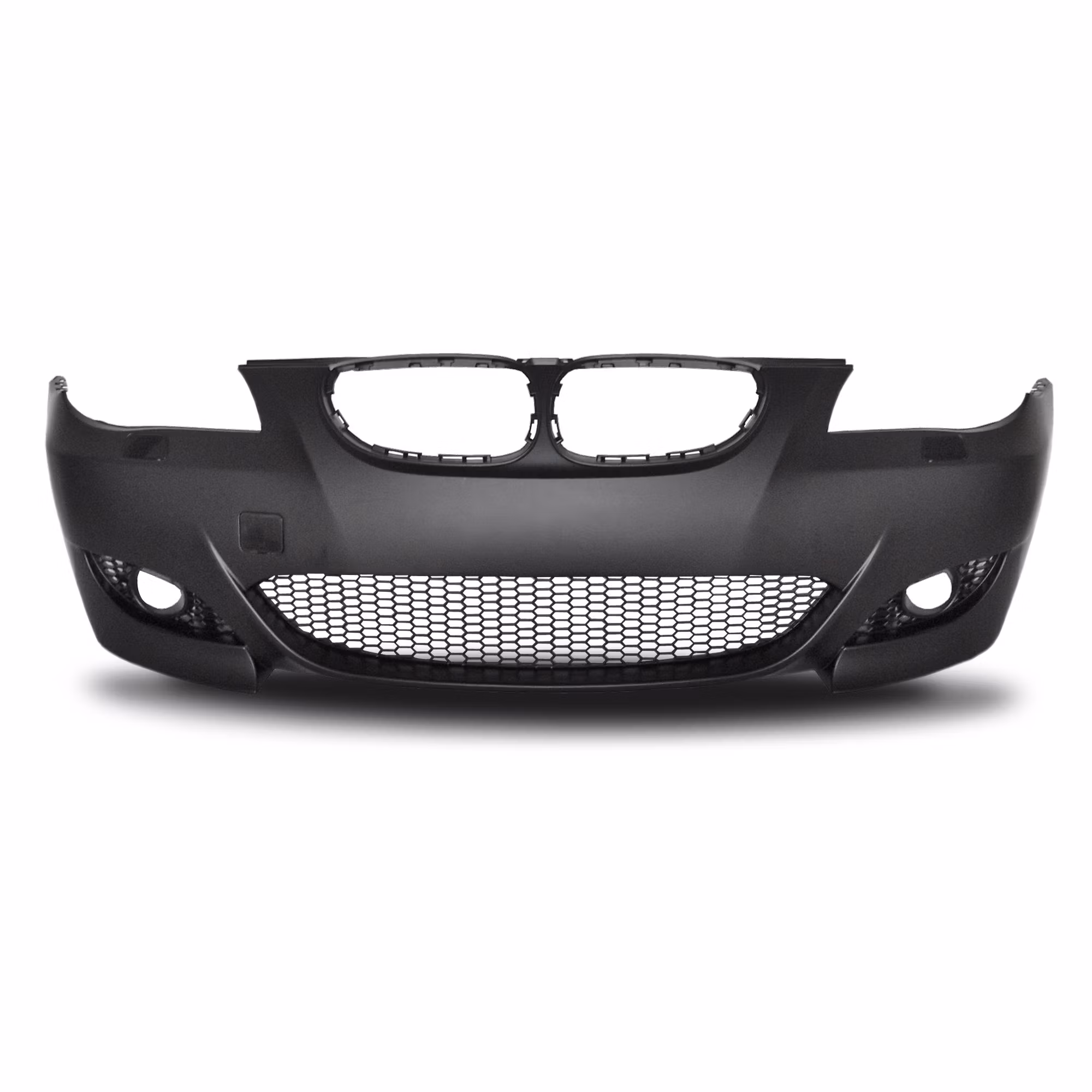Front bumper in sports design with PDC markings suitable for BMW 5er E60 Limousine year 07.2003 - 03.2007 and E61 Touring year 06.2004 - 03.2007