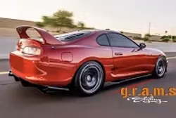 Toyota Supra MK4 Side Skirt Extensions Origin Lab Style - Colored Carbon / Carbon-Kevlar